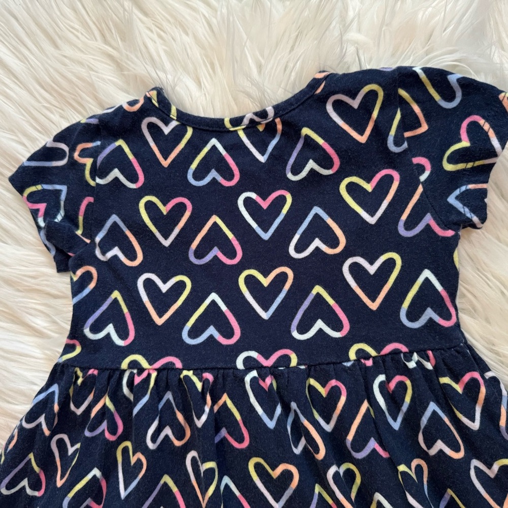 Jumping Beans Baby Girl Heart Patterned Dress Size 18 Months Gently used - Picture 5 of 5